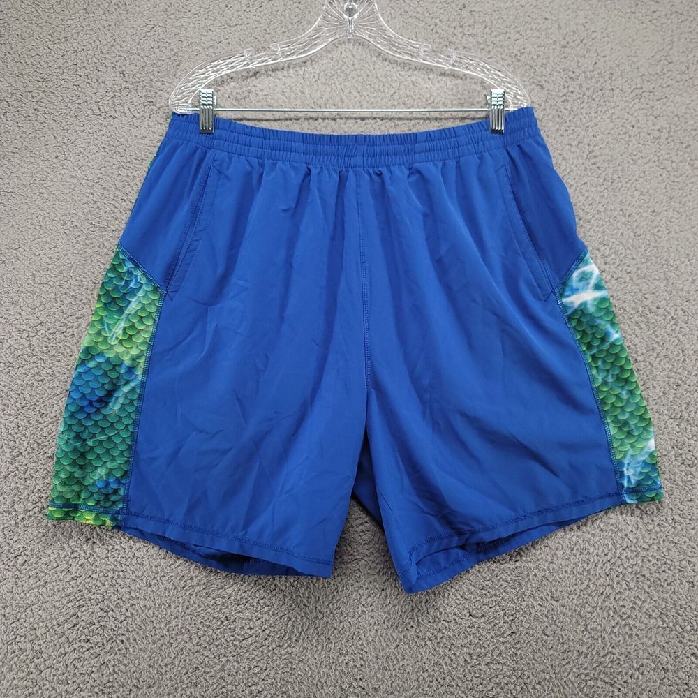 Reel‎ Legends Shorts Men's XL Swim Fishing Green and Blue Performance Clothing